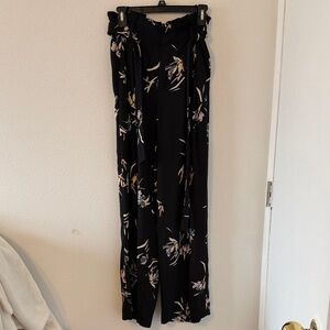 a new day Black Floral Wide Leg Pants